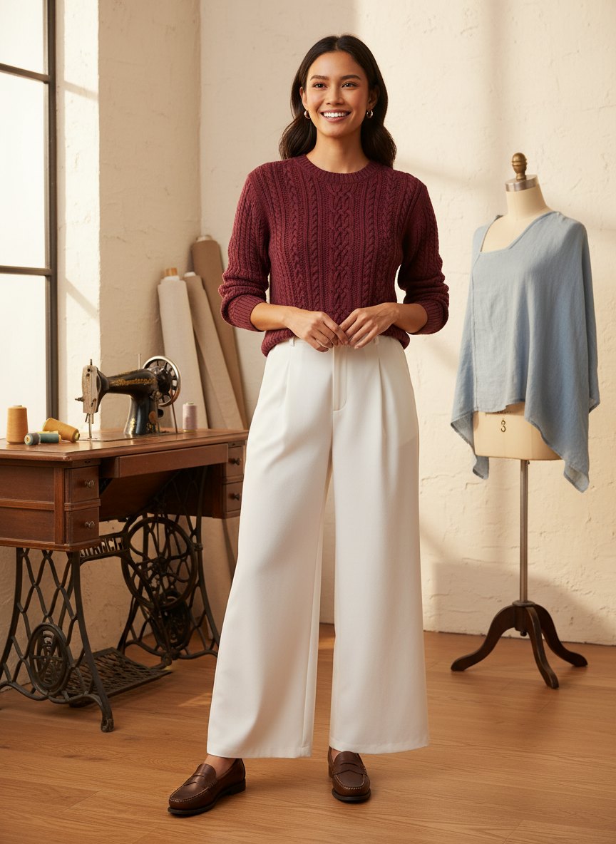 Burgundy and Ivory